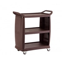 عربة تقديم بلاستك 3 دور بني