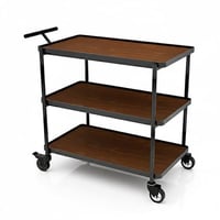 عربة خدمة 3 دور لون خشبي فاخر