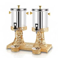 موزع عصير دبل 16 لتر قاعدة مزخرفة ذهبي