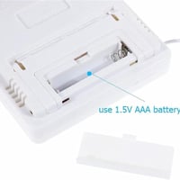 ترمومتر حرارة ورطوبة رقمي مع ساعة ومؤقت