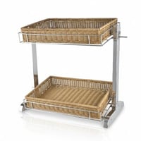 ستاند بوفيه استيل 2 سلال مستطيل