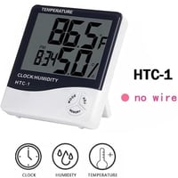 ترمومتر حرارة ورطوبة رقمي مع ساعة ومؤقت