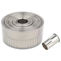 طقم قطاعة عجين استيل دائري مموج 12 قطعة