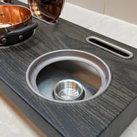 استاند زبديات مع 3 قدور نحاس 65x23x7 سم