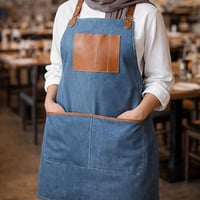 مريلة قماش متعددة الاستخداملت ازرق 90012