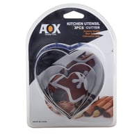 طقم قطاعة كيك شكل قلب 3 حبة