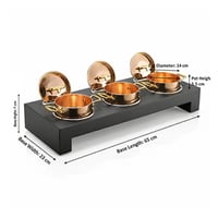 استاند زبديات مع 3 قدور نحاس 65x23x7 سم