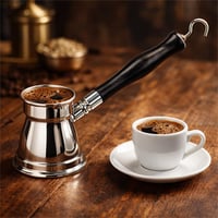 كنكة قهوة استيل يد خشب