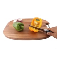 لوح تقطيع خشب تايلندي بيضاوي يد استيل 35.6x23x2.5...