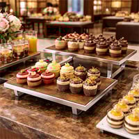 استاند بوفية استيل لوح ميلامين بني كبير