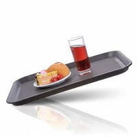 تبسي تقديم مستطيل بني ضد الانزلاق