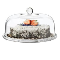 صحن كيك زجاجي مع الغطاء 27 سم