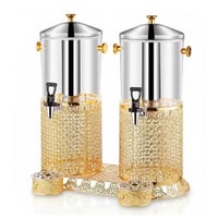 موزع عصير دبل 16 لتر قاعدة مزخرفة ذهبي