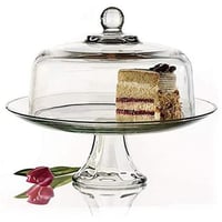 صحن كيك زجاجي مع الغطاء 27 سم