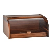 حافظة خبز خشب بغطاء بلاستيك