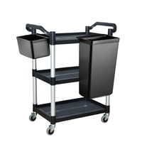 عربة خدمة 3 دور بلاستك اسود 80x43x96 سم