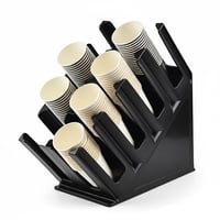 حامل اكواب ورق بلاستك اسود 8 خانات