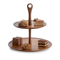 صحن حلويات خشبي 2 دور تايلندي