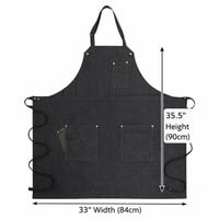 مريلة قماش متعددة الاستخداملت اسود 90004