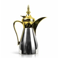 ترمس قهوة عربي استيل 600 مل فضي و ذهبي