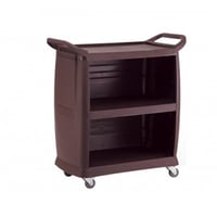 عربة تقديم بلاستك 3 دور بني