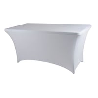 مفرش طاولة استرتش مستطيل / ابيض