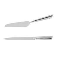 طقم سكين وملاس استيل