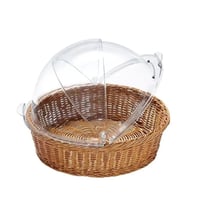 سلة خبز دائري بغطاء شفاف 40×30 سم
