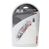 طقم اقماع ستيل 6 حبة مع كيس تزيين