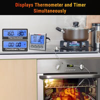 ميزان حرارة رقمي للطعام مزود بمؤقت درجات