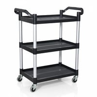 عربة خدمة 3 دور بلاستك اسود 80x43x96 سم