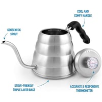 ابريق تقطير وترشيج القهوة بمقياس حرارة