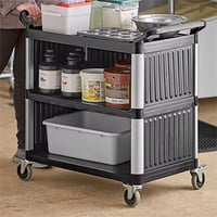 عربة خدمة 3 دور بلاستك اسود 102x50x96 سم