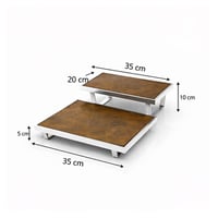 استاند بوفية استيل لوح ميلامين بني وسط