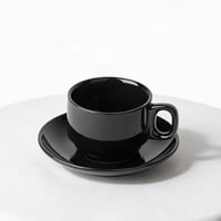 كوب شاي مع الصحن 201 ملي 6.8 اونص - اسود / طقم 6 ح...