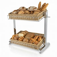 ستاند بوفيه استيل 2 سلال مستطيل