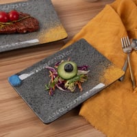 صحن تقديم ميلامين ملون مستطيل