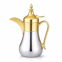 دلة قهوة سعوديه استيل غطاء ذهبي ريجل