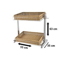 ستاند بوفيه استيل 2 سلال مستطيل