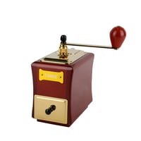 مطحنة بن يدوي مع درج خشبية بني ذهبي