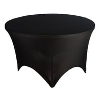 مفرش طاولة استريتش دائري / اسود