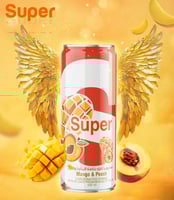 سوبر مشروب غازي بنكهة المانجو والخوخ