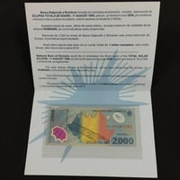 رومانيا فئة 2000 ليو (بوليمر) أنسر مع المغلف الأصل...