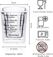 كوب قياس زجاجي اسبريسو - قطعتين BCnmviku