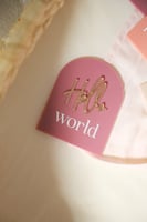 بطاقات الأشهر اكريلك وردي مع روز جولد 3D