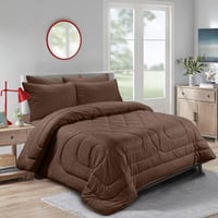 مفرش نفرين فلوري 6 قطع - بني داكن