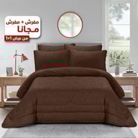 مفرش نفرين فلوري 6 قطع - بني داكن