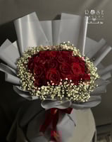 باقة ورد جوري 20 وردة مع أطراف جيبسوفيليا