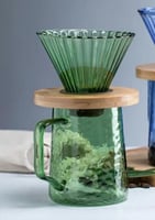 طقم زجاجي مموج V60 - مقاس 500 مل - اخضر