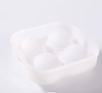 قالب ثلج شكل دائري سيلكون 4 خلايا - ابيض